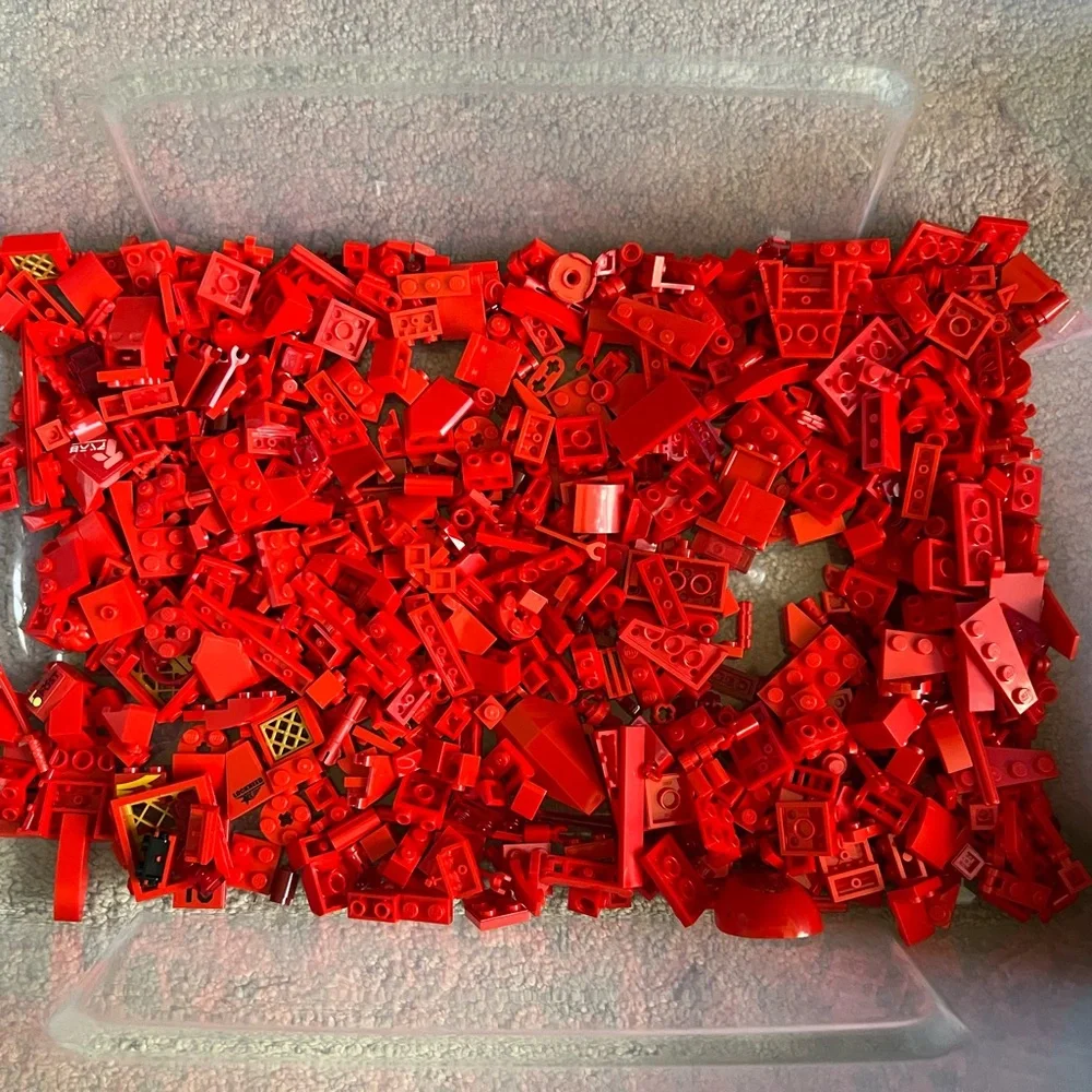 LEGO Small Red Accessories , Spare Parts And Small Brick Pieces. 12oz